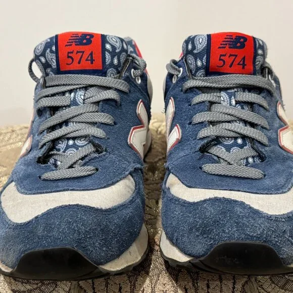 9.5 Paisley 574 blue suede. Lightly used. - Picture 8 of 10